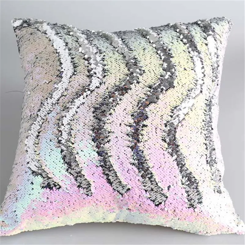 

40x40cm Magic Two Color Sequins Throw Pillow Cover Cushion Covers Decorative Reversible Fashion Design Cushion Cover