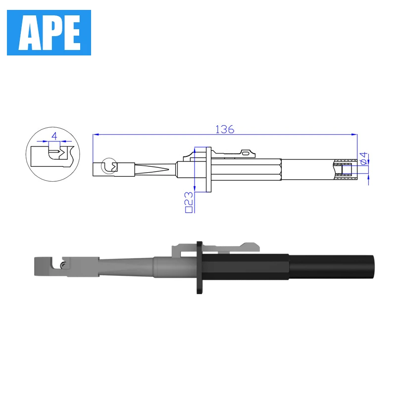 Проволочный зонд для пирсинга с 4 мм банановым разъемом