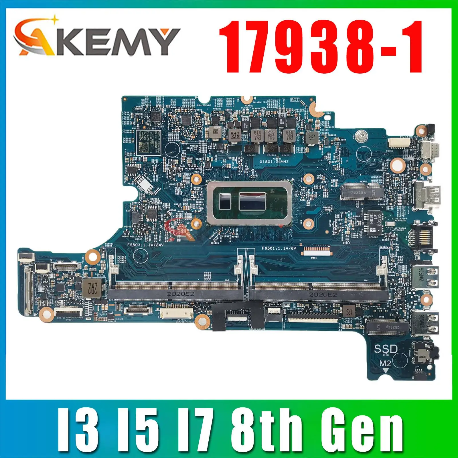 

17938-1 For Dell Latitude 3400 3500 Laptop Motherboard with i3-8145U I5-8265U I7-8565U CPU CN-0XTJ0V 100% Fully tested