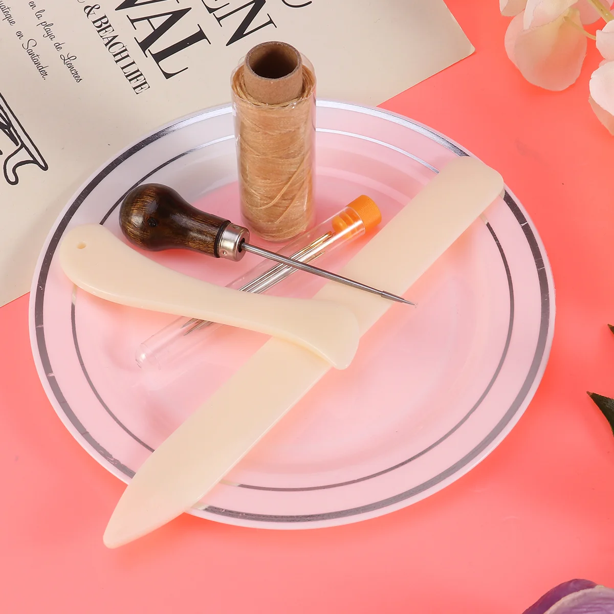 

Bookbinding Tools Set Paper Kit Book Supplies Binding Sewing Bone Books Creaser Folderstarter Tool Thread Eye Waxed Large Hand