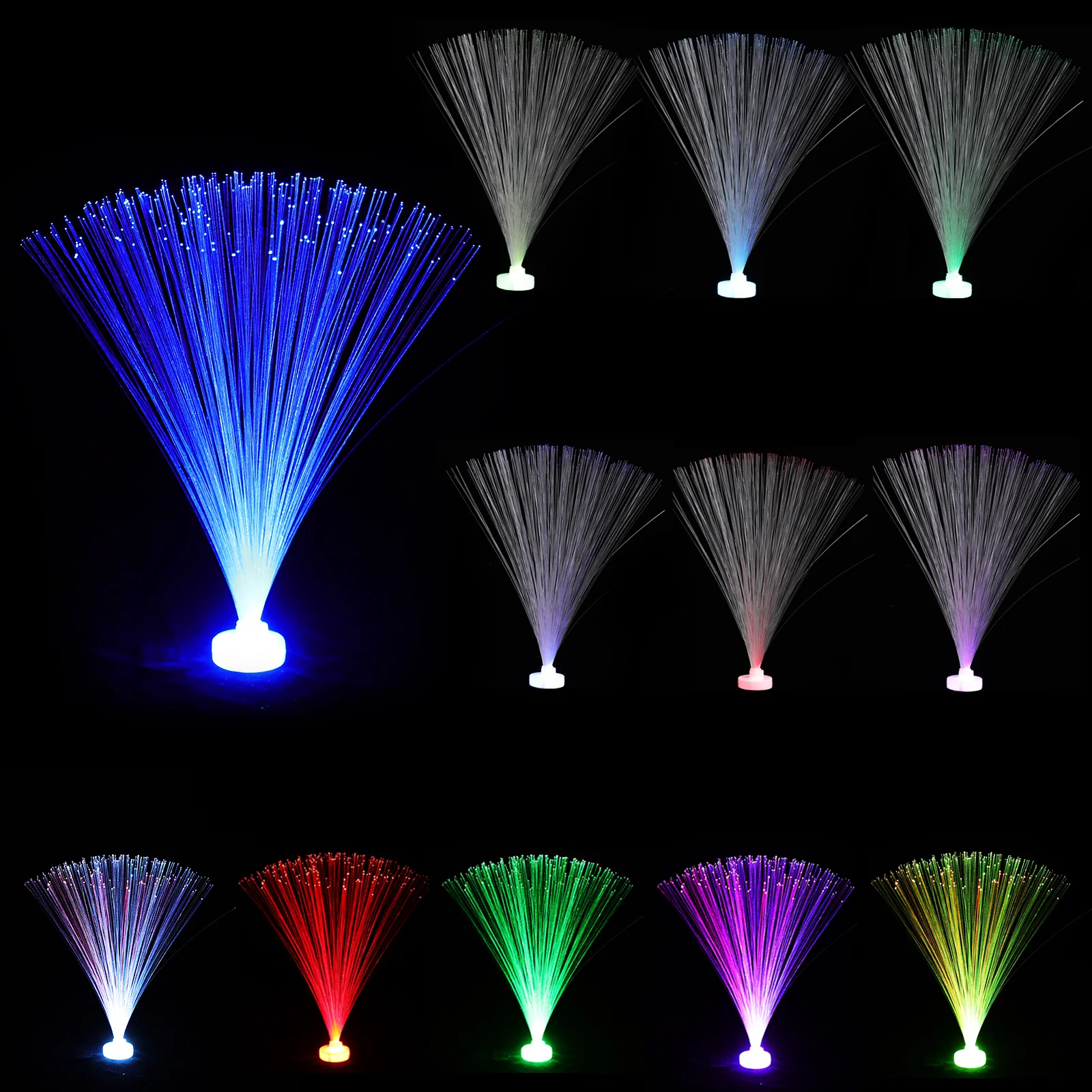 

12 Pcs Lamp Fiber Optic LED Wand Mini Table Toy Kids Toys Powered Light