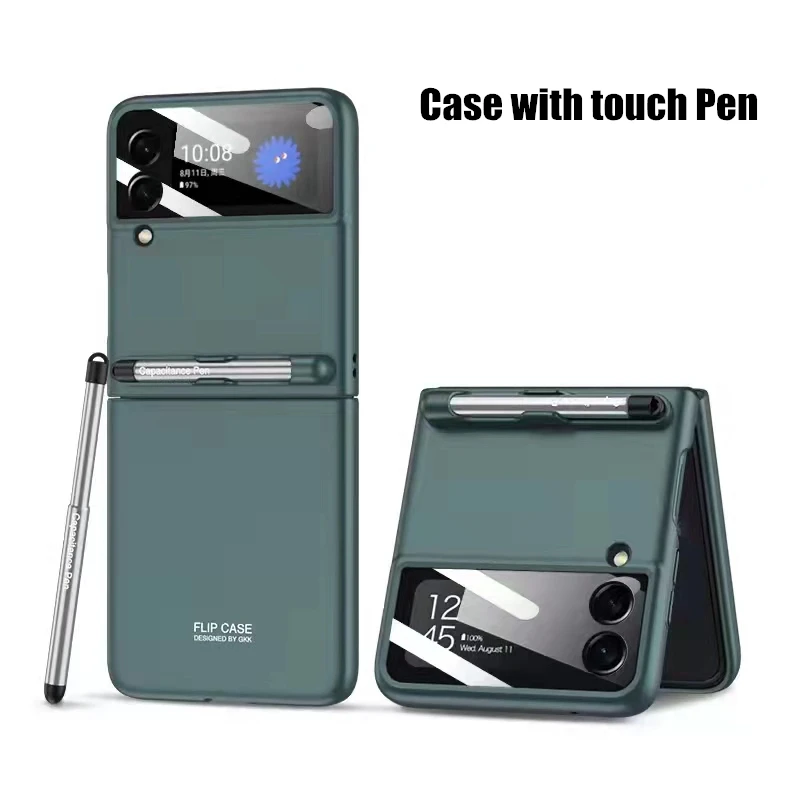 Lens Glass Protection Finger Ring Case for Samsung Galaxy Z Flip 3 flip3 5G Phone Cover Ultra Slim Hard Plastic Shockproof Case