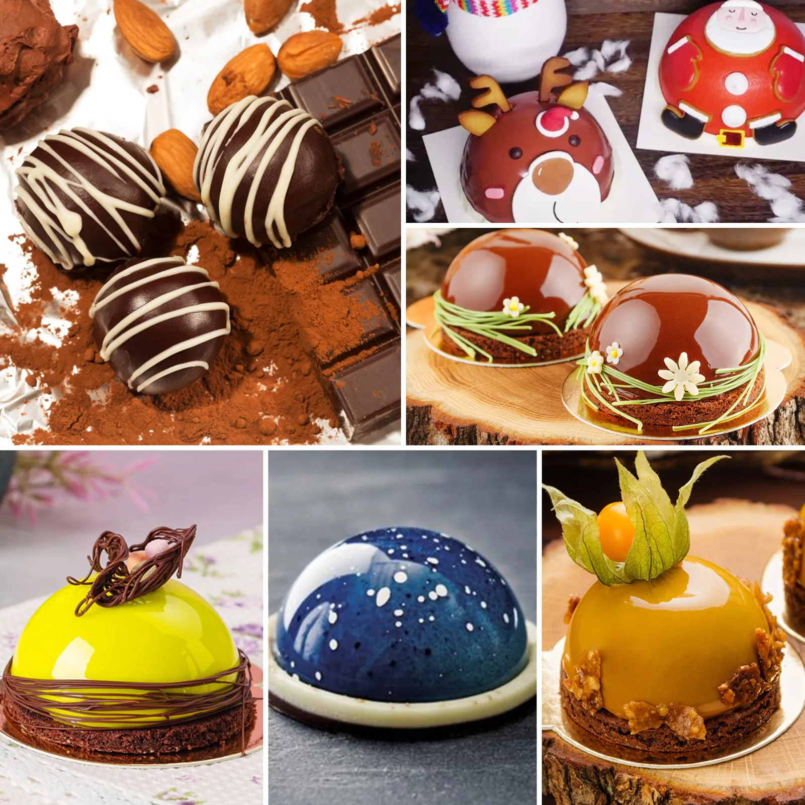 Большая полусфера силиконовая форма для выпечки 3D шоколада Полусферы кексов