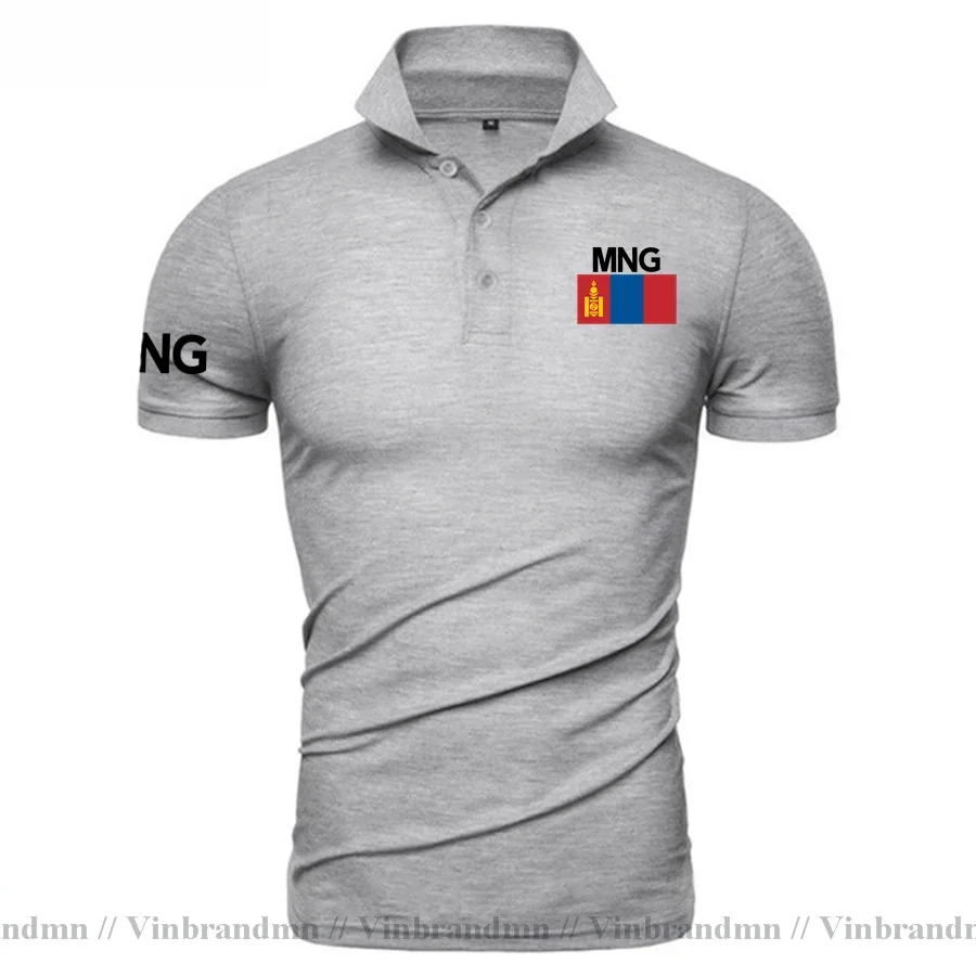 Mongolia Polo Shirts Men Short Sleeve 100% Cotton Clothes New Classic Brand Country Flag Design Tees MNG Mongol Mongolian