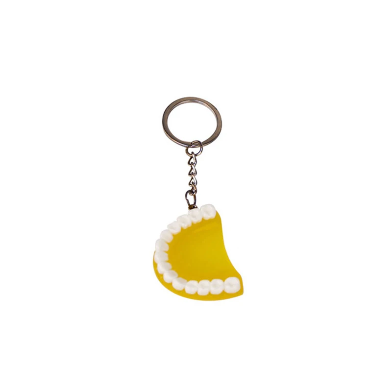 New Colorful Dental Key Chain Molar Upper Jaw Model Shape Denture Keychains Small Pendant Keyring Clinic Gift Jewelry |