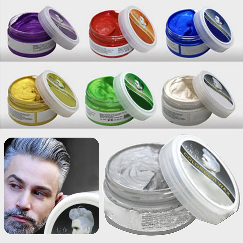 

1 Pc Unisex Natural DIY Hair Color Wax Dye Mud Cream Temporary Modeling Not Greasy No Damage Hair Styling Hair Color 9 Colors