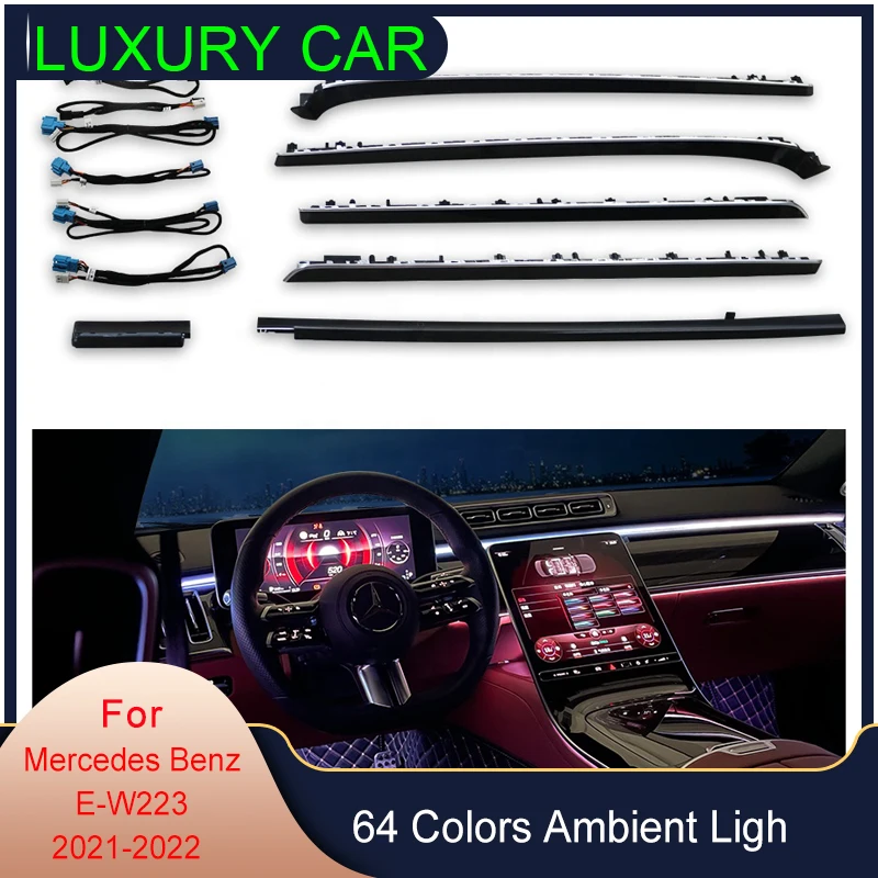 

Full Set 64 Color LED Active Ambient Light For Mercedes W223 S450L S400L S500L Door Decorative Lamp 4D Rotating Tweeter Speaker