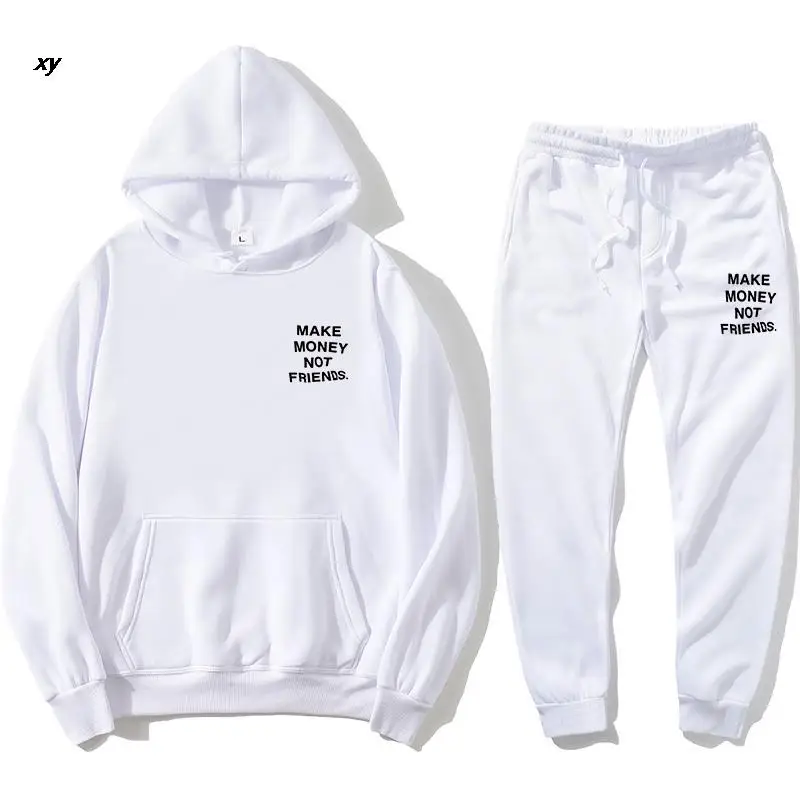 

Hoodie set making money not making friends Hoodie + jogging pants men's and women's fashion letter printing couple Hoodie Sweats