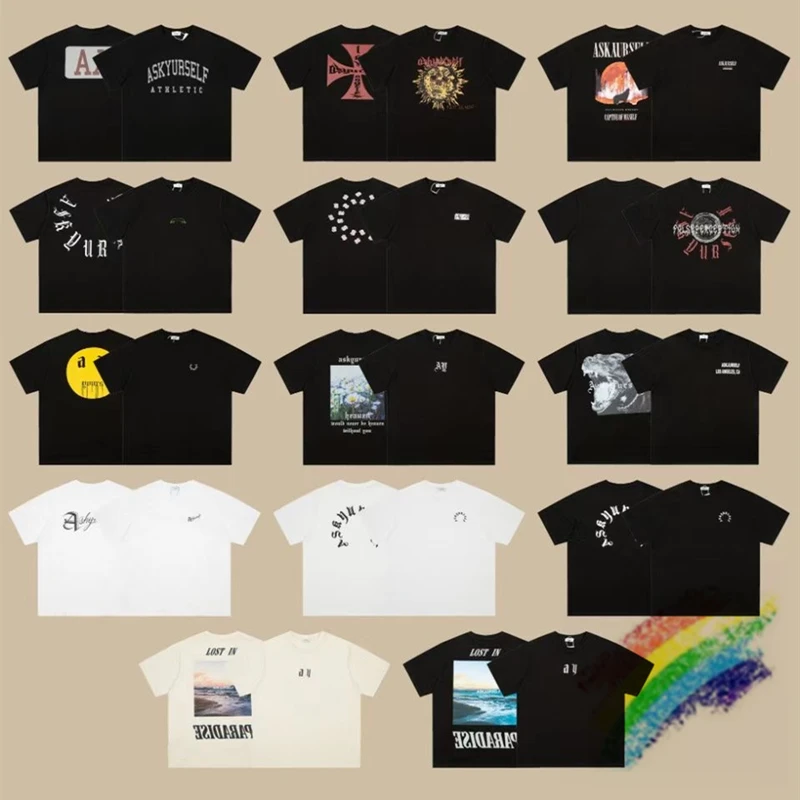 Футболка Askyurself с логотипом для мужчин и женщин свободная хлопковая рубашка