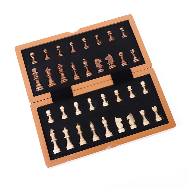 Large Size Magnetic Folding Chess High Quality Wooden Advanced Printing With 2 Extra Queen Pieces For Beginner Children Gift | Спорт и
