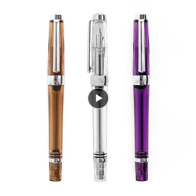 

0.38/0.5MM EF/F Nib Transparent Vaccum Fountain Filling Fountain Pen for Art Creation Painting Font Design Student School Office