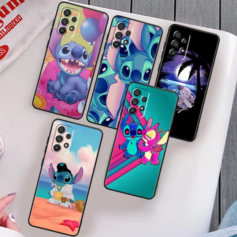 

Anime Cartoon Lilo & Stitch Phone Case For Samsung A53 A52 A33 A32 A51 A71 A21S A13 A73 A50 A22 A23 A03 S A72 A54 A12 5G Black