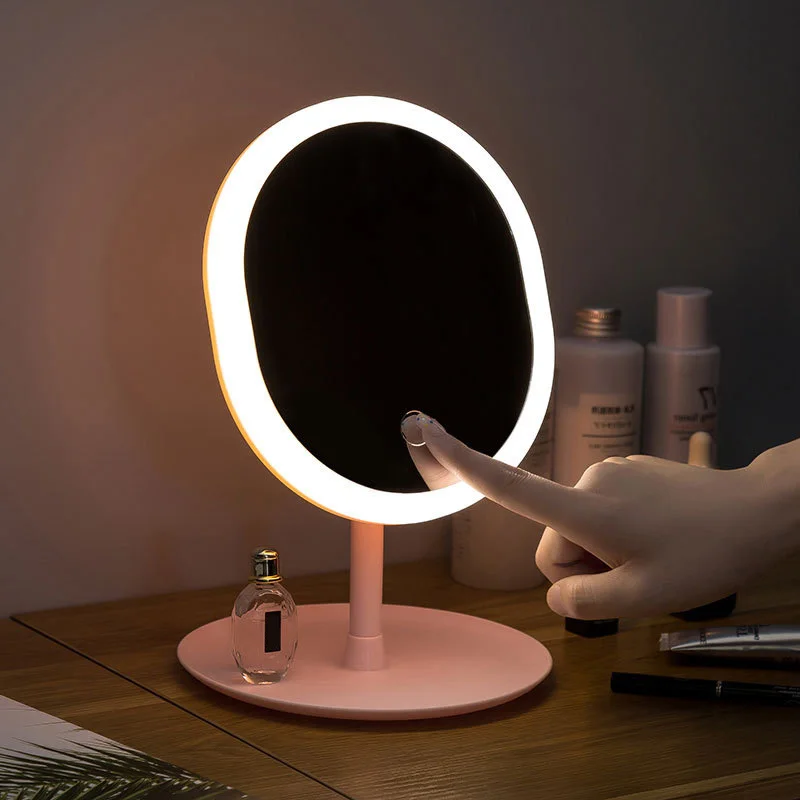 

Makeup Mirror LED Vanity Mirrors Three Lights Cosmetic Miroir with Touch Stand Mirror Adjustable Lighted Make up Desk Mirrors