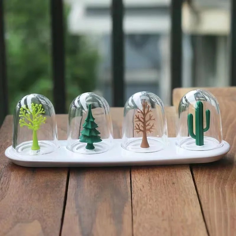 

Контейнер для приправ с милыми животными, бак для приправ на кухню, Веселый лес, маленький настольный контейнер для приправ, декоративный ко...