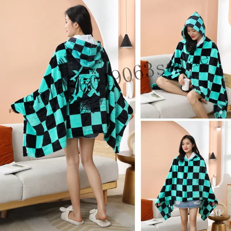 Аниме одеяло плащ Nezuko Косплей Костюм взрослая Толстовка банный халат отряд