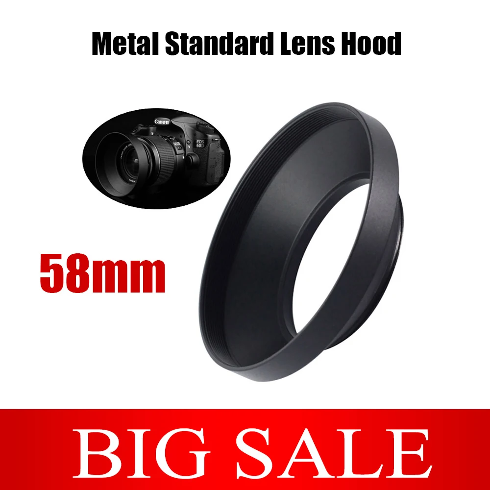 

58mm Metal Wide Angle Lens Hood Cover Protector for Nikon Pentax Fuji Sony Canon EOS 1300D 1200D 800D 760D 750D DSLR Accessories