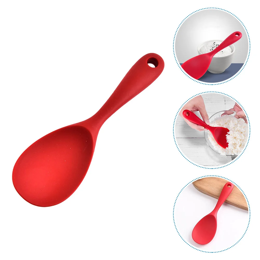 

Rice Paddle Spoon Spatula Ladle Silicone Serving Cooker Scooper Scoop Kitchen Spoons Potato Cooking Server Sushi Stick Non Soup