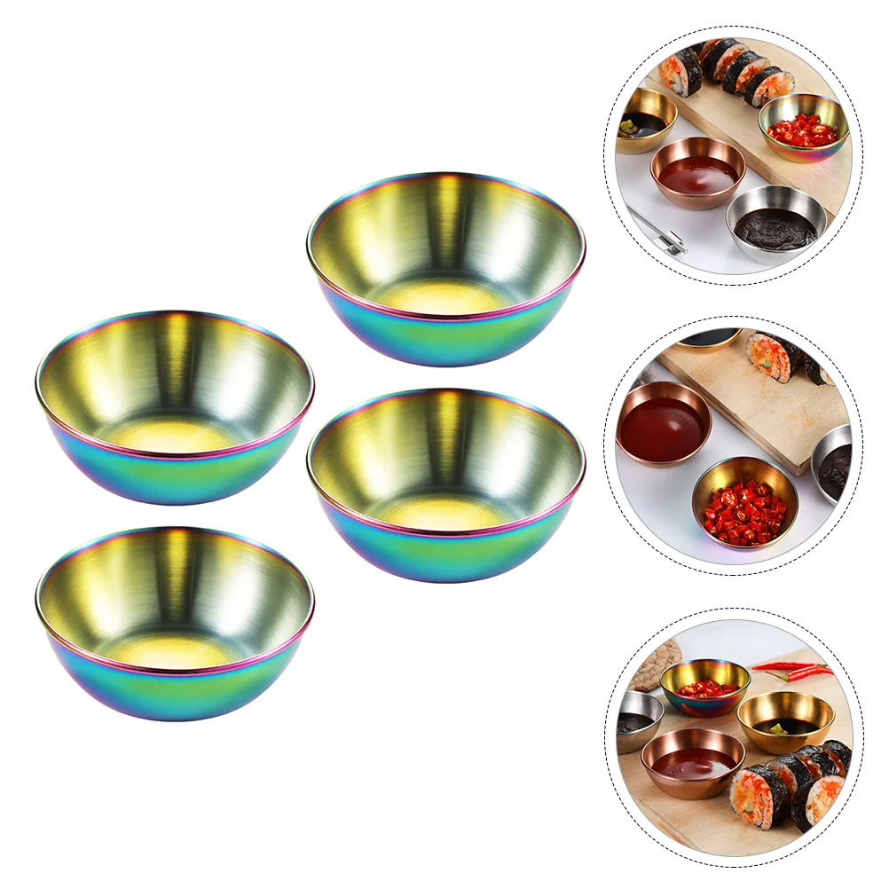 

Dish Sauce Stainless Bowls Steel Dipping Plate Bowl Condiment Metalcup Ramekins Server Tasting Container Cooking Seasoning