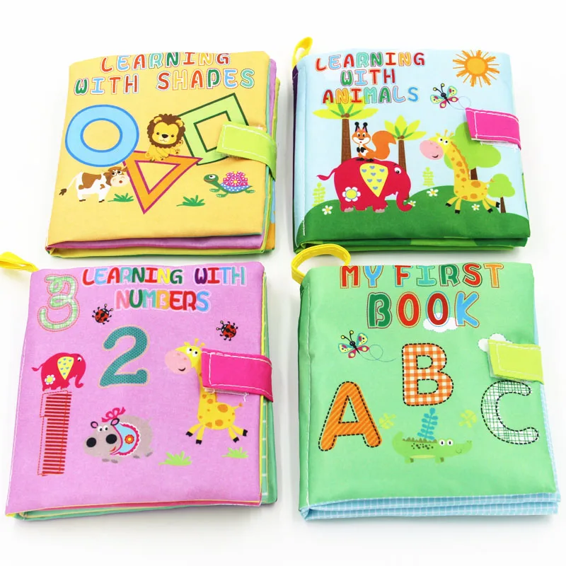 

4 Style Baby Toys Soft Cloth Books Rustle Sound Infant Educational Stroller Rattle Toy Newborn Crib Bed Baby Toys 0-36 Months