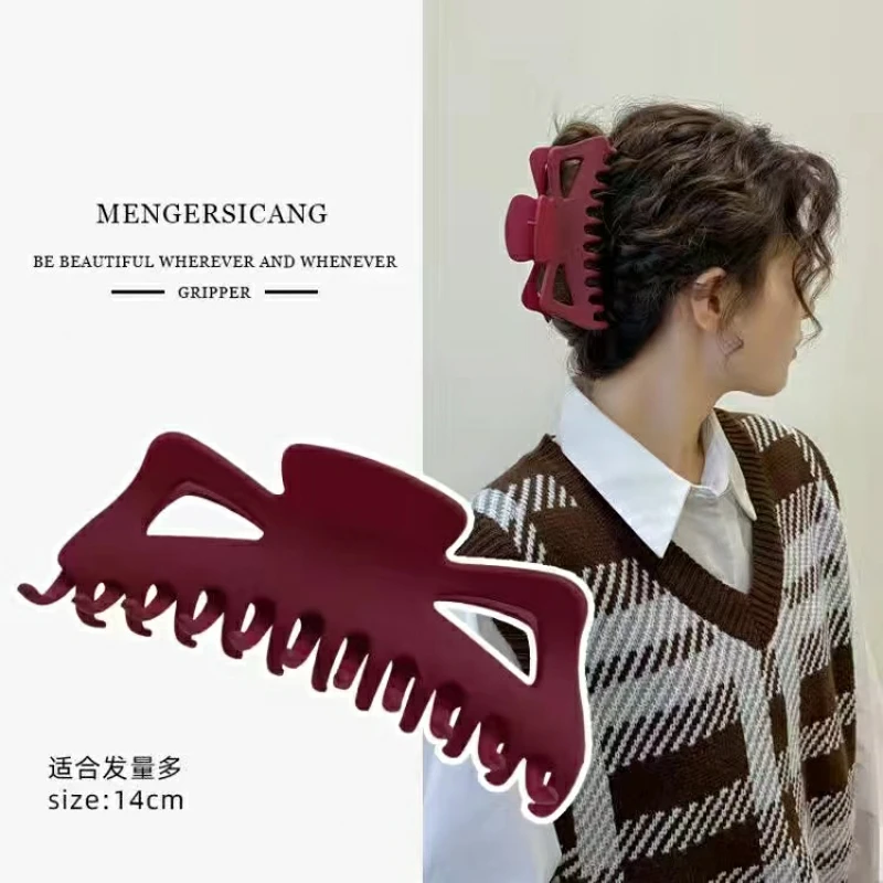 

New Large Size Solid Color Barrettes Acrylic Hair Claw Ponytail Grab Bath Clip Women Headwear Accessories Hairgrip Ornaments
