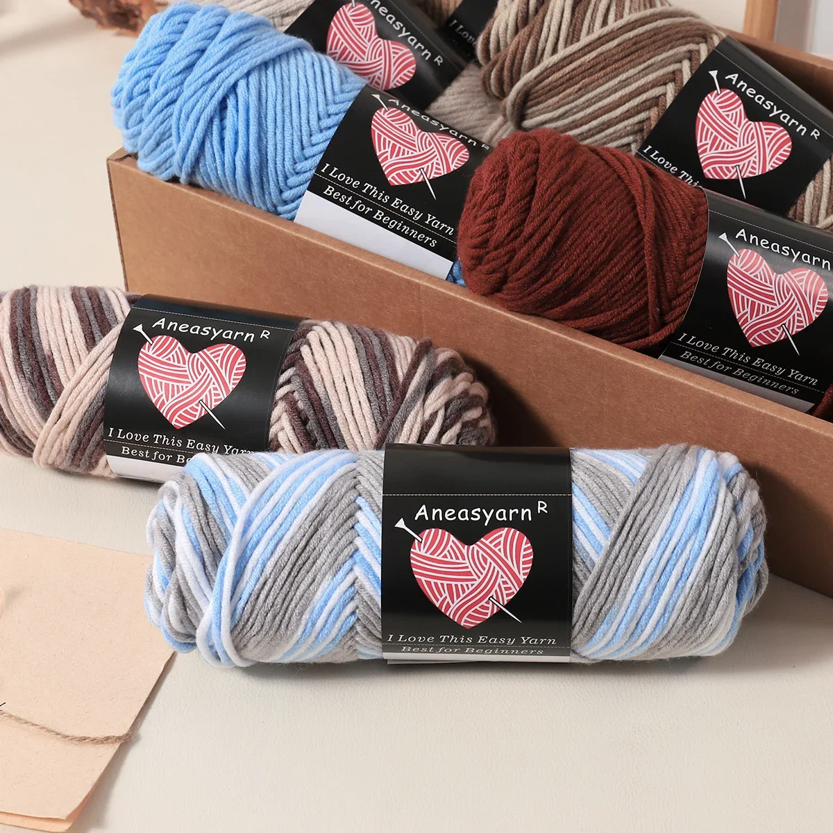 Пряжа из смесового хлопка для ручного вязания. Антибактериальная камвольная