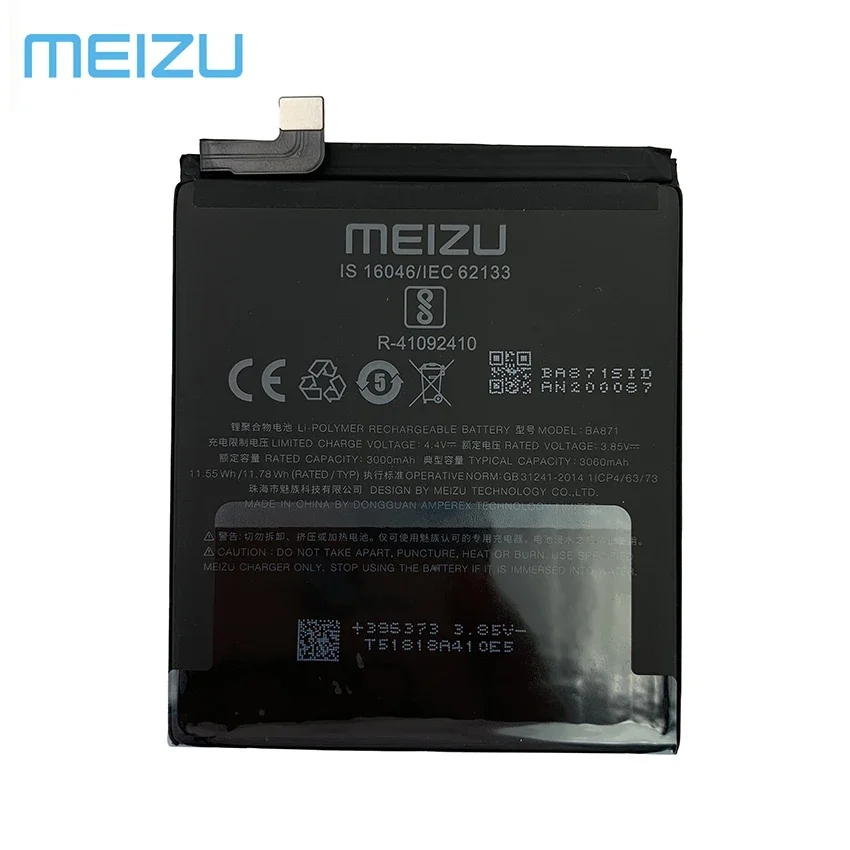 100% Оригинальный аккумулятор 3060 мАч BA871 для Meizu 15 Lite / M15 M871 M871H BA 871 сменные батареи