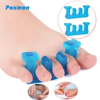 pexmen 2pcs gel toe separators for pedicure nail polish toenail trimming set of 2 toe spacers foot care tool blue