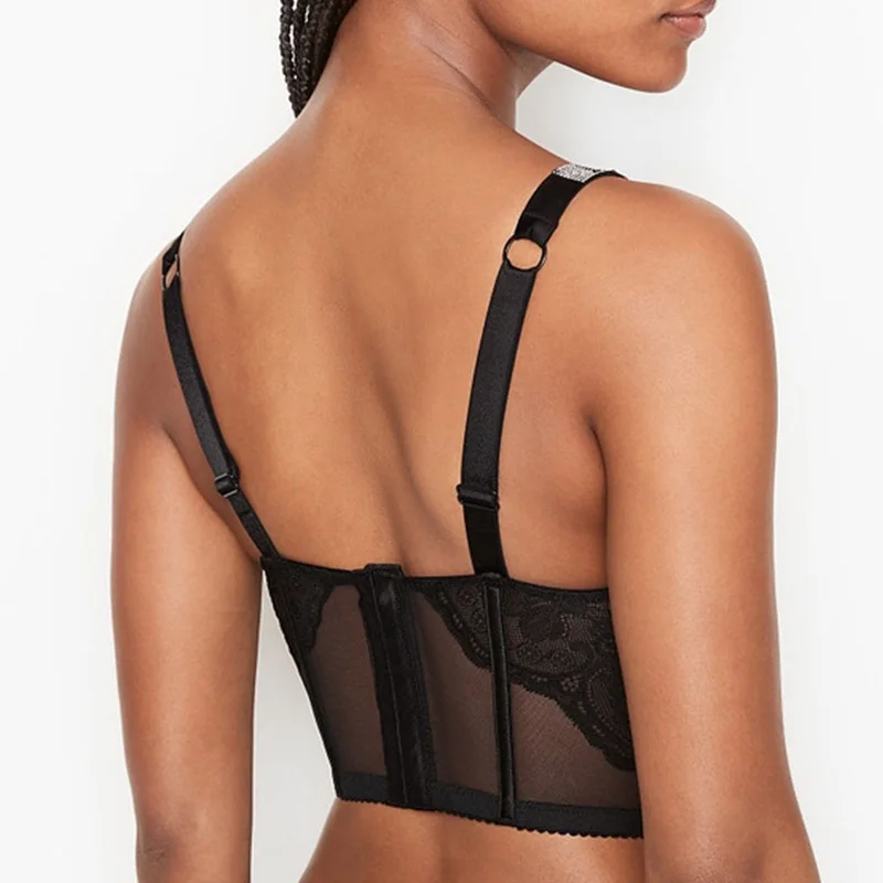 Нижнее белье сексуальный кружевной бюстгальтер Стразы с буквами женское нижнее