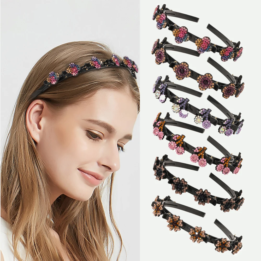 

Double bangs hairstyle hairpin hairband Double Layer twist plait twister hair clip braided hairdressing hairpin Fashion headband