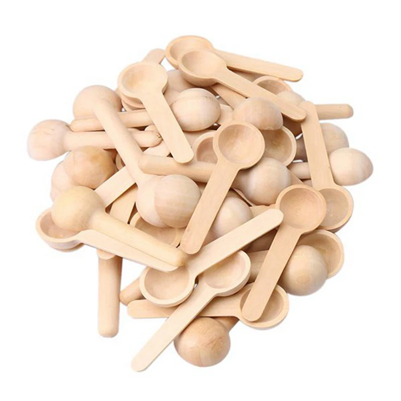 

100Pcs Mini Wooden Home Kitchen Cooking Spoons Tool Salt Seasoning Honey Coffee Spoons
