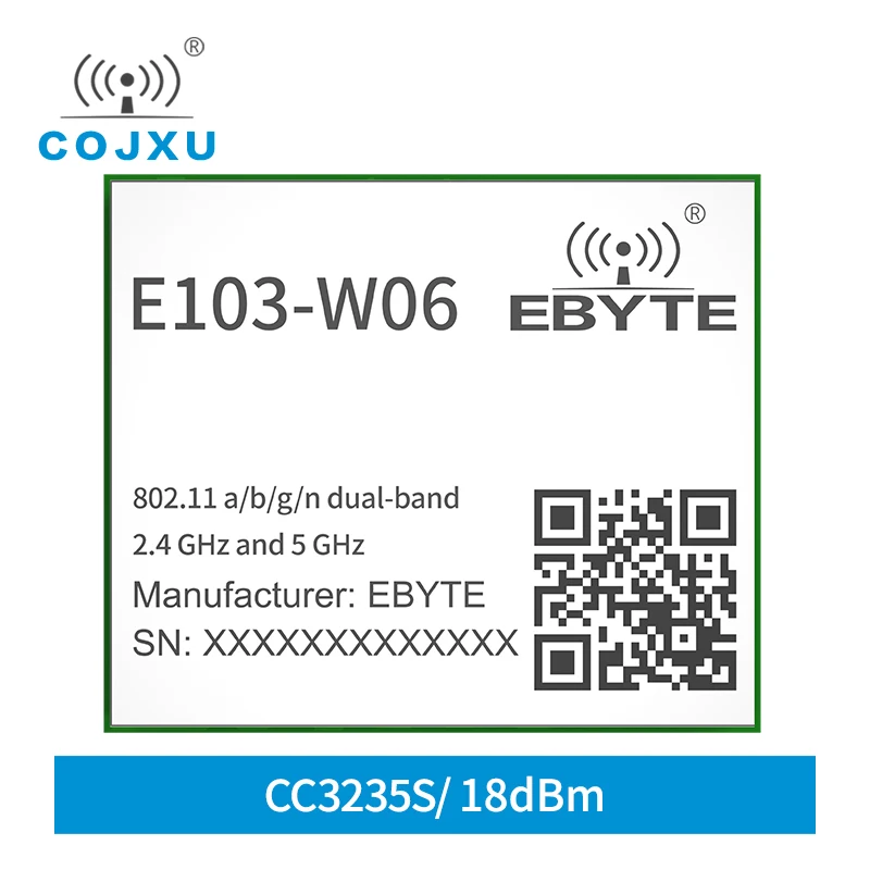 CC3235S 2.4G 5G Dual Frequency WIFI Module Compatible With CC3235MODS CC3235MODSF IEEE802.11 a/b/g/n 18dBm Cojxu E103-W06