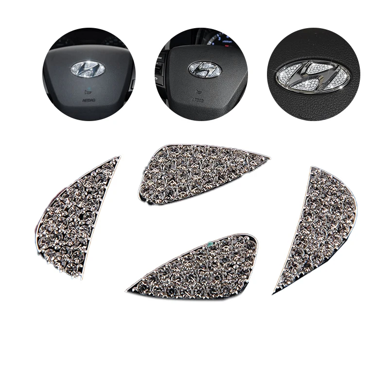 

Car Steering Wheel Logo Diamond Decoration Cover Sticker For Hyundai I10 I20