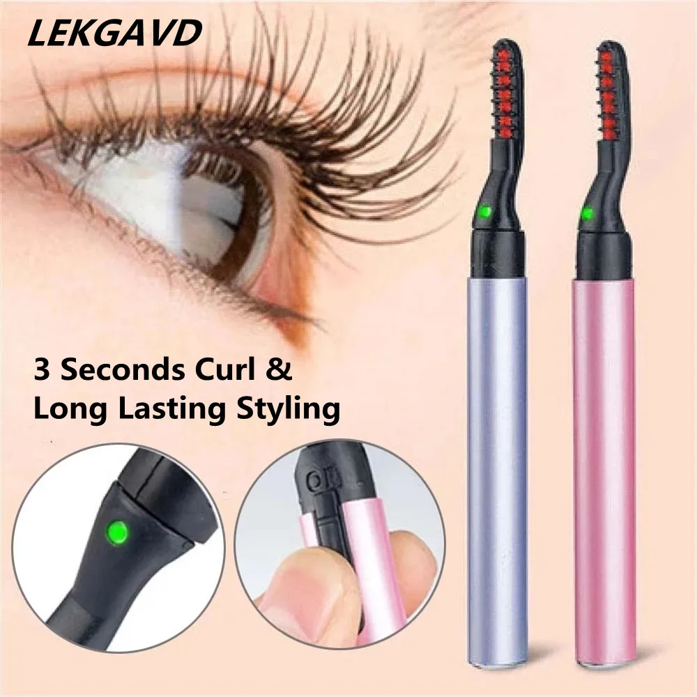 

Batteries Heated Eyelash Curler Quick Heating Natural Eyelas Long Lasting Electric Lash Separator Women Beauty Makeup Tools New
