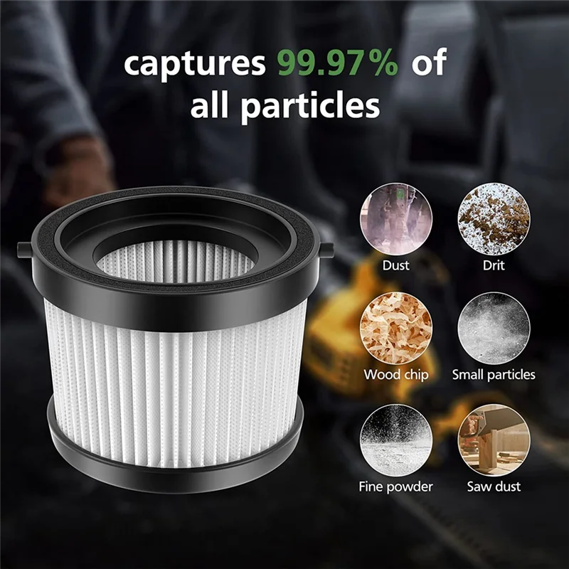 Сменный фильтр HEPA для беспроводного ручного пылесоса DEWALT DCV501HB 20 В 2 шт. с черной