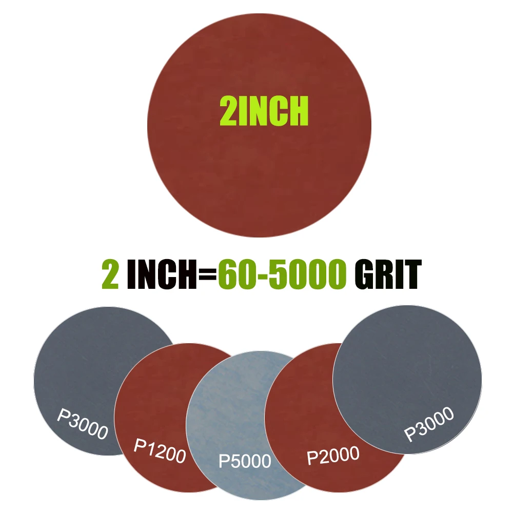 

2 Inch 50mm Car Polishing Sandpaper Sanding Disc For Metal Auto Wood Car Wheel Restoration Sanding Kit P60-1500/2000/3000/5000