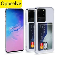 card slots holder shockproof phone case for s20 plus ultra s10 s9 s8 note 10 pro 9 a91 a51 soft silicone transparent back cover