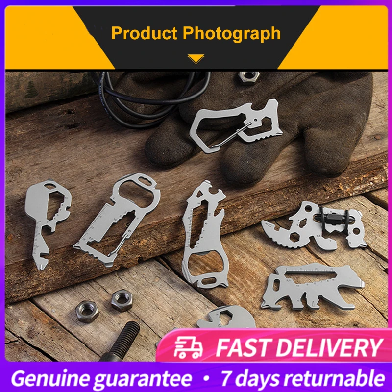 

EDC Mini Tool Card Bear Key Chain Mini Tools Bottle Opener Screwdriver Phone Handle Repair Tool Hand Tool Multifunctional Tools