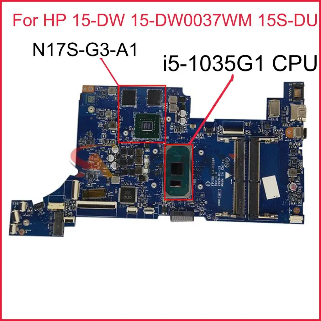 

LA-H328P Mainboard For HP 15-DW 15-DW0037WM 15S-DU Laptop Motherboard With i5-1035G1 N17S-G3-A1 2GB-GPU