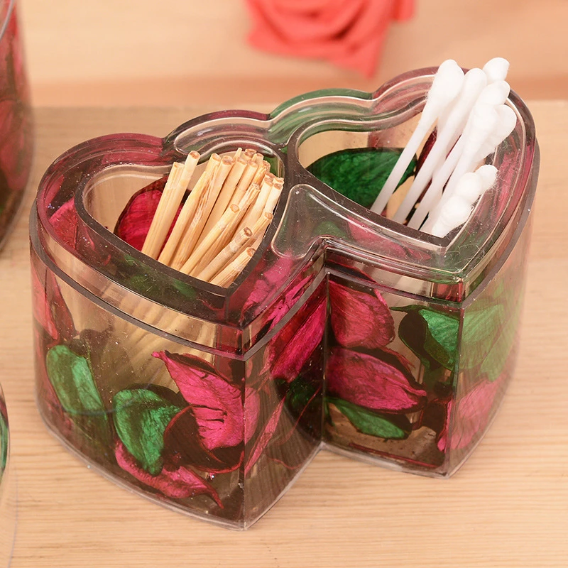 

Светильник Кая роскошная коробка для ватных палочек в форме сердца акриловая коробка для зубочисток 2 в 1 ватные палочки для украшения стола для домашнего хранения