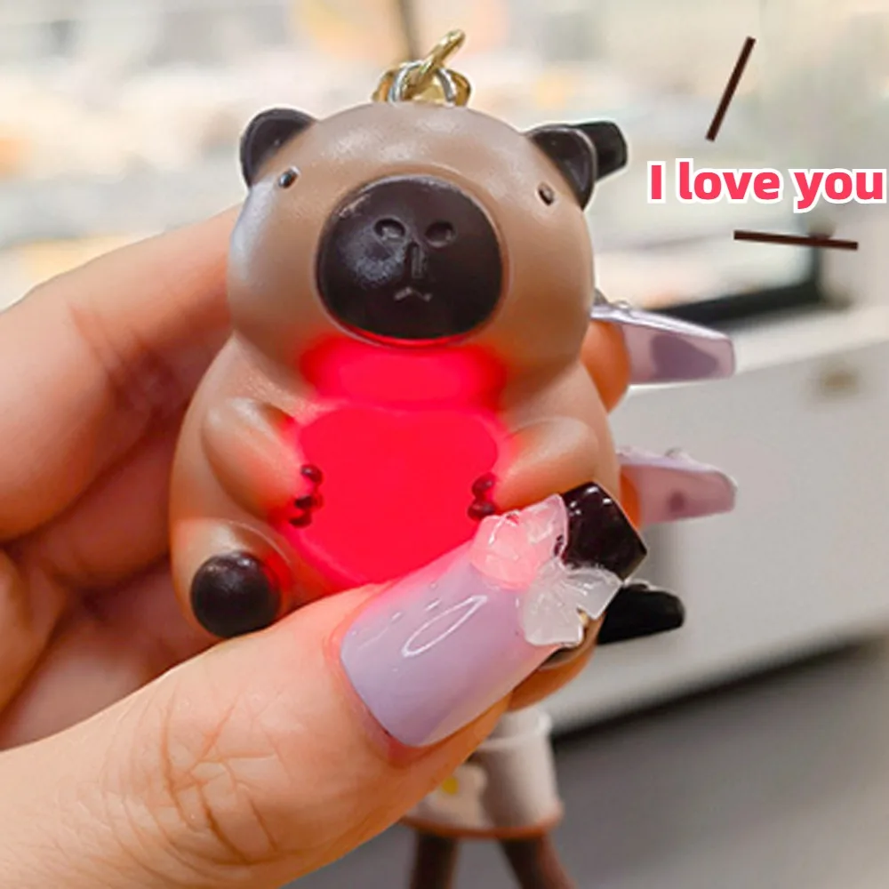 Брелок со звуком капибары Я люблю тебя светящаяся вокальная капибара сумка