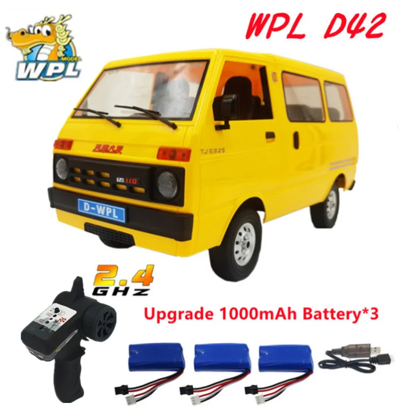 

D42 WPL 1/10 Fast Rc Cars With LED Headlights 2.4ghz Remote Control Drift Vehicles Off Road Truck Van Toys for Boys Kids Adults