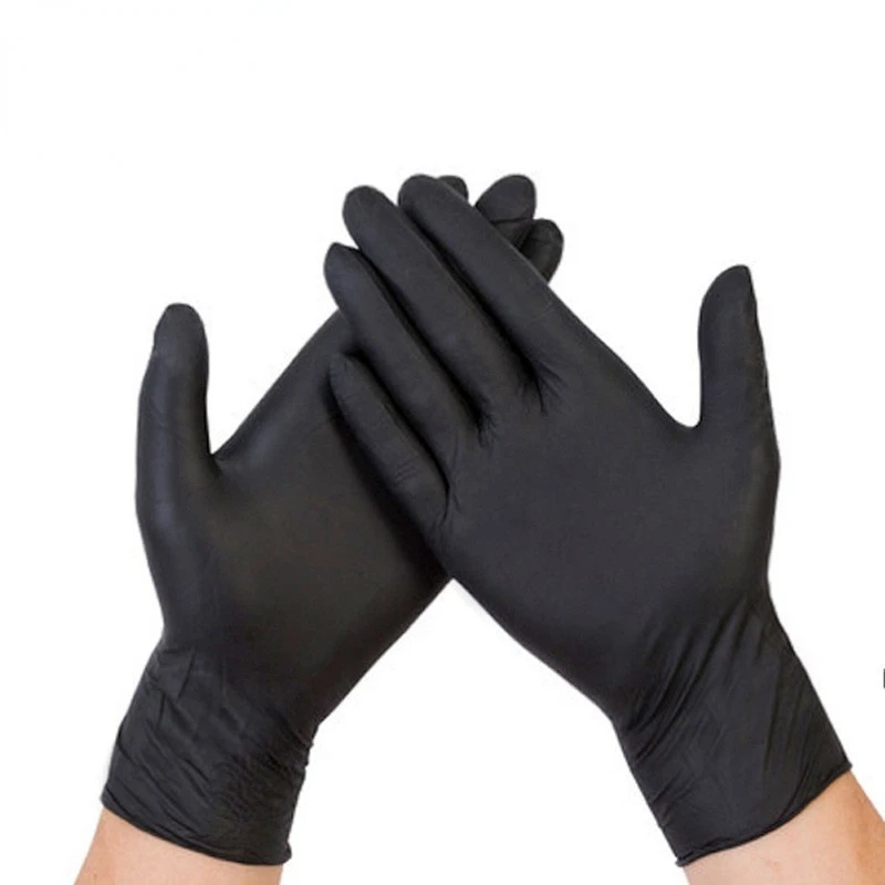 

100pcs/Box Nitrile Gloves Black Safety Waterproof Allergy Free Kitchen Mechanic Laboratory Work Oil Resistant SyntheticNitrile