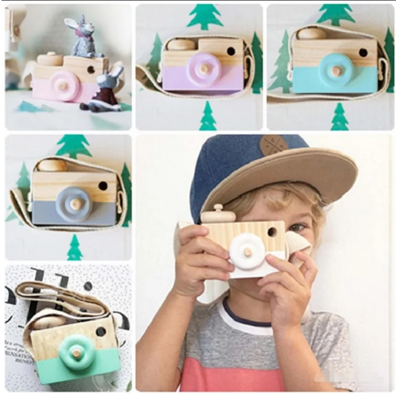 

Nordic Cute Wooden Toy Camera Baby Kids Hanging Camera Photo Prop Decoration Children Educational Toy Birthday Christmas Gifts