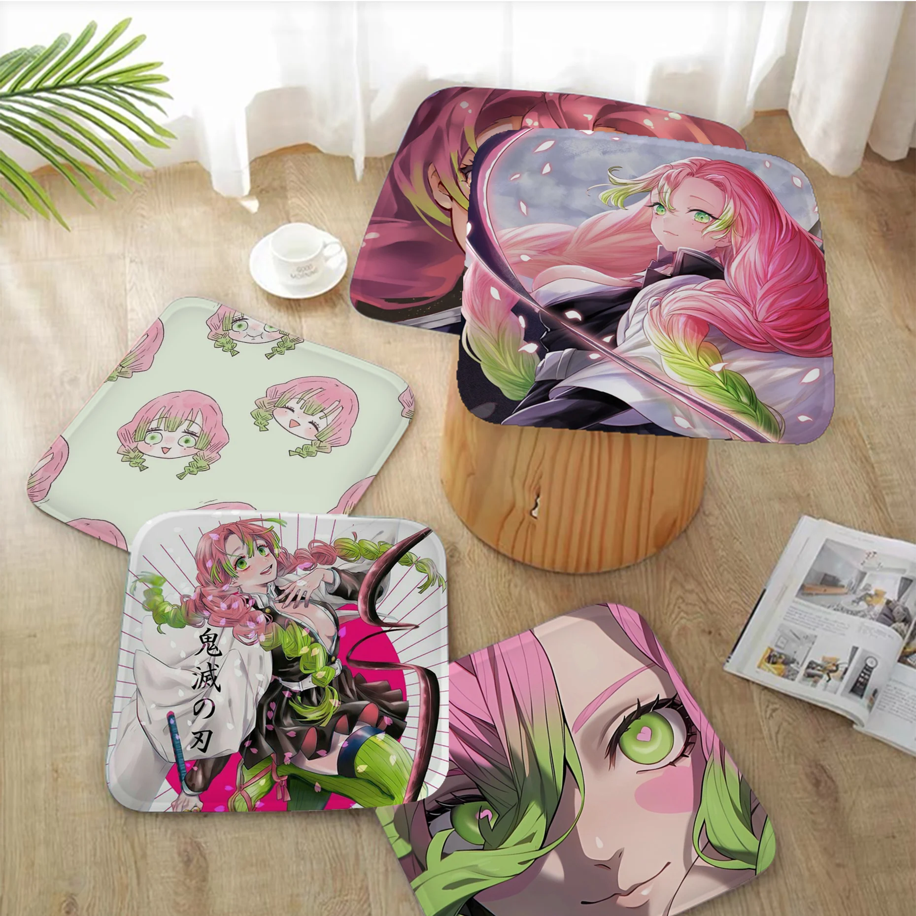 

Kanroji Mitsuri Anime Cushion Mat Square Dining Chair Cushion Circular Decoration Seat For Office Desk Chair Mat Pad