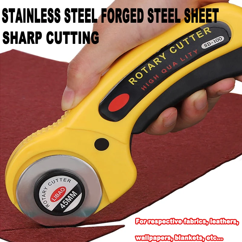 

Роликовый нож 45 мм в стиле пэчворк, фрезер для кожи, бумаги, ткани, ткани, аксессуары для шитья своими руками