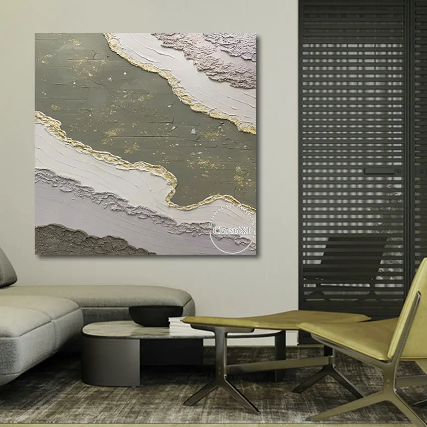 Объемная текстура искусство ручная роспись нож картина маслом абстрактная