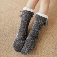 fuzzy sleeping socks women fluffy slouch winter plush non slip anti grip thickening soft female floor comfy loose slippers sock