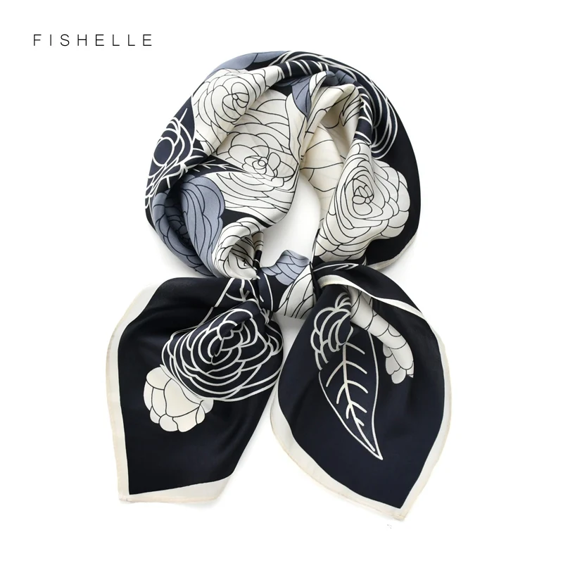 Женский атласный шарф из натурального шёлка 90 см |