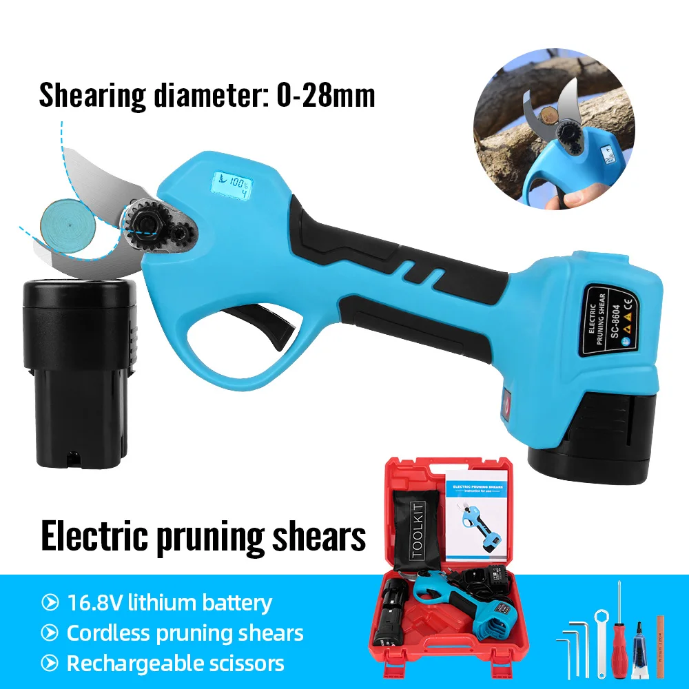 

500W 28mm Brushless Cordless Electric Pruner 4 Gears Pruning Shears Efficient Fruit Tree Bonsai Pruning For Makita 16.8v Battery