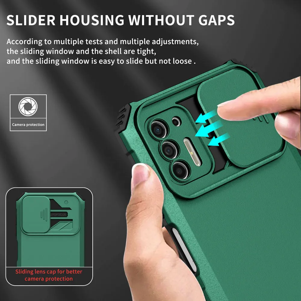 

Lens Protect Sliding Back Case for Motorola Moto E32 Bumper Cover Selfie Phone Funda Moto E32s E 32 40 E30 E20 E7i E7 Power Capa